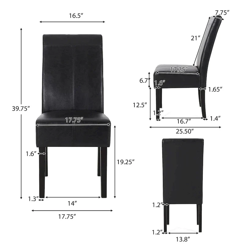 T-stitch Chocolate Brown Bonded Leather Dining Chair (Set of 4) by