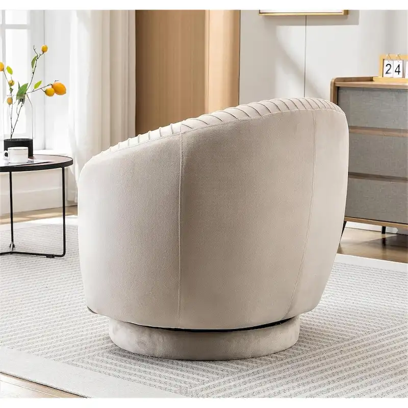 Modern Barrel Swivel Accent Chair with Plush Velvet Upholstery