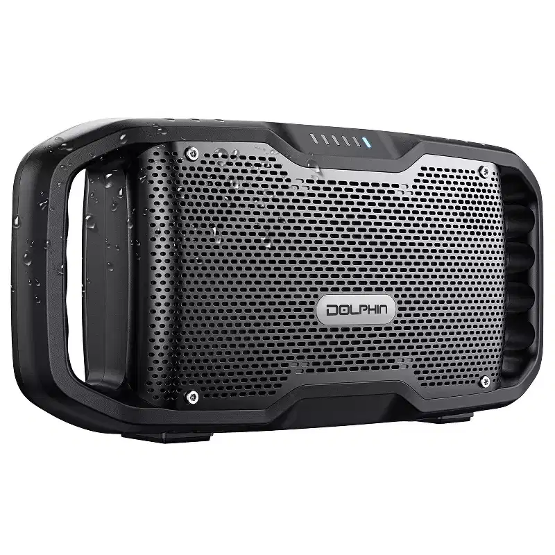 Dolphin Audio 70-Watt Bluetooth Rechargeable SOUNDBYTE 100 Waterproof Portable Speaker with Dual 3-In. Woofers and Power Bank