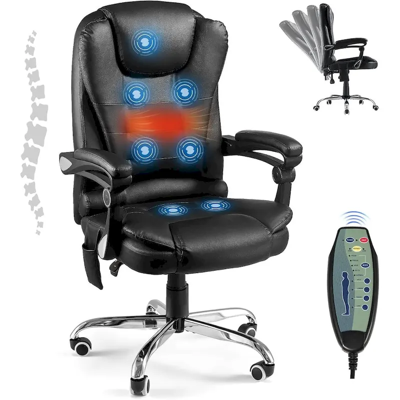 AECOJOY Ergonomic Office Chair with 7 Points Vibrating Massage&Heat Functions