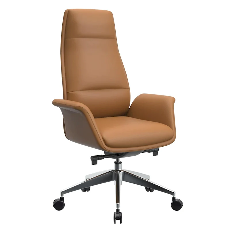 Summit High-Back Leather Office Chair with Swivel and Tilt