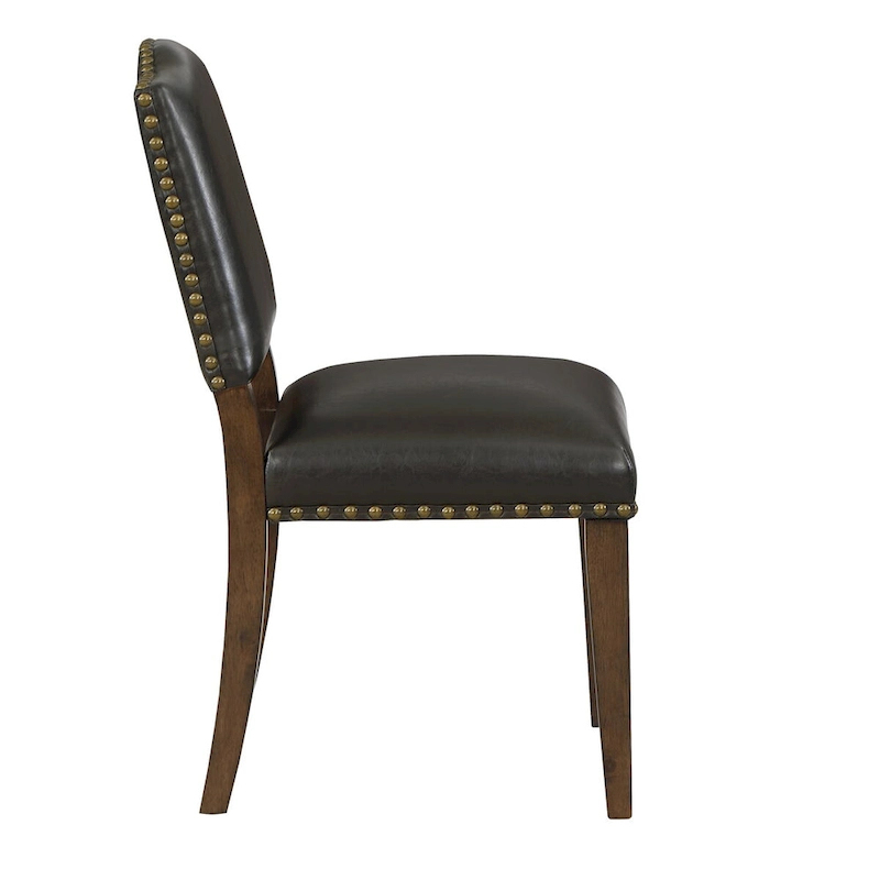 Dallas Brown Faux Leather Dining Chair with Nail Heads - by Greyson Living