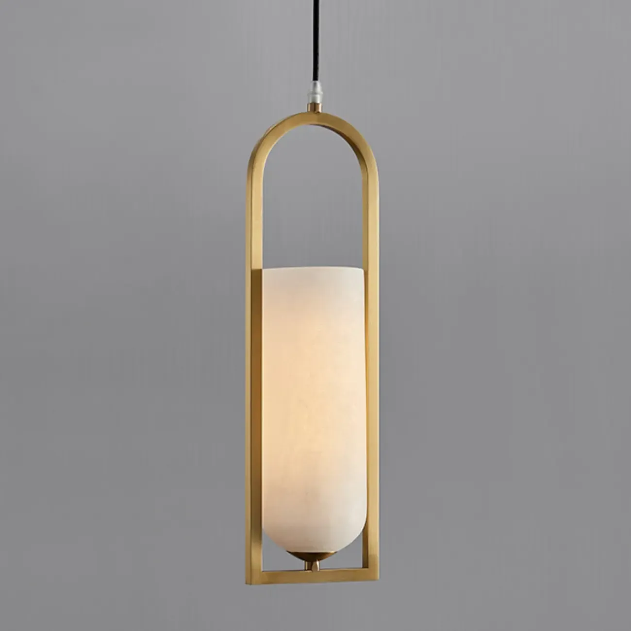 Adjustable Stone Metal Cylinder Pendant Light