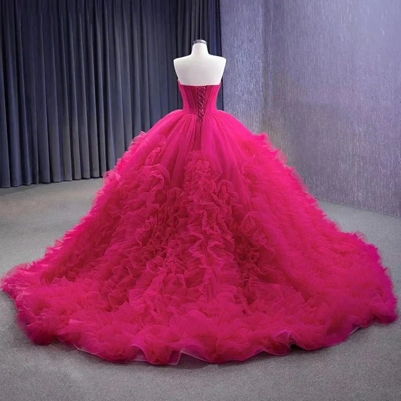 Quinceanera Dress Evening Dresses Sweep Train Sleeveless Pleated Ball Gown