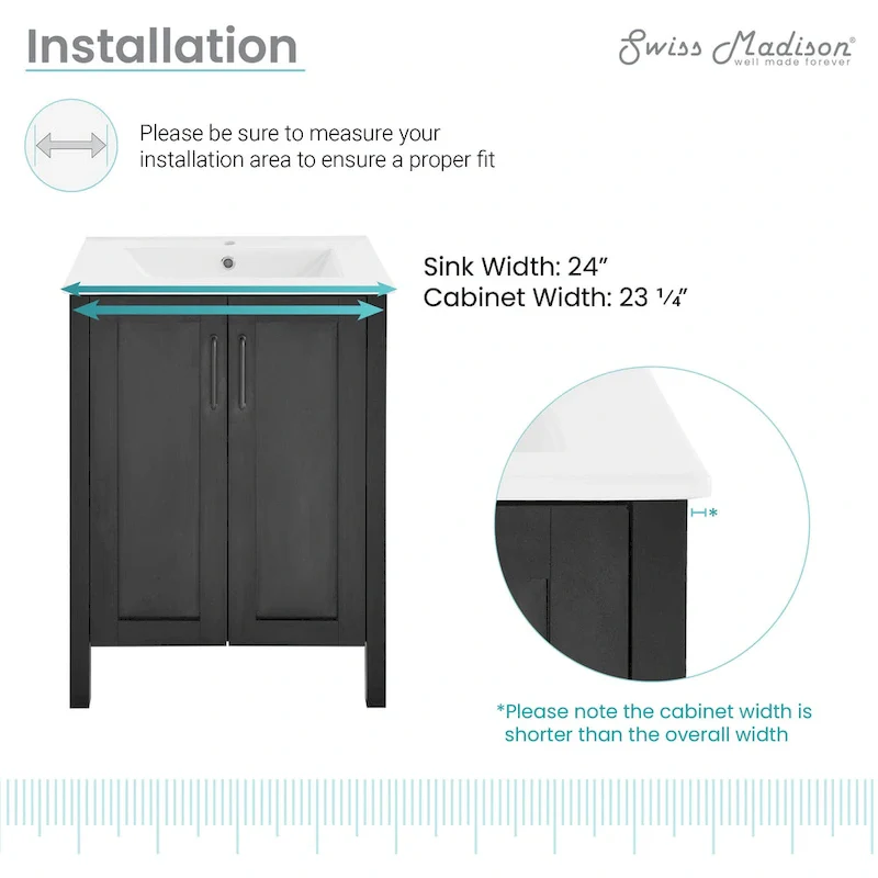 Avallon 24  Bathroom Vanity in Matte Black