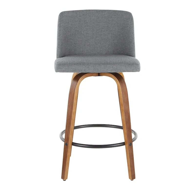 Vallberga 26 Counter Stool with Black Round Footrest (Set of 2)