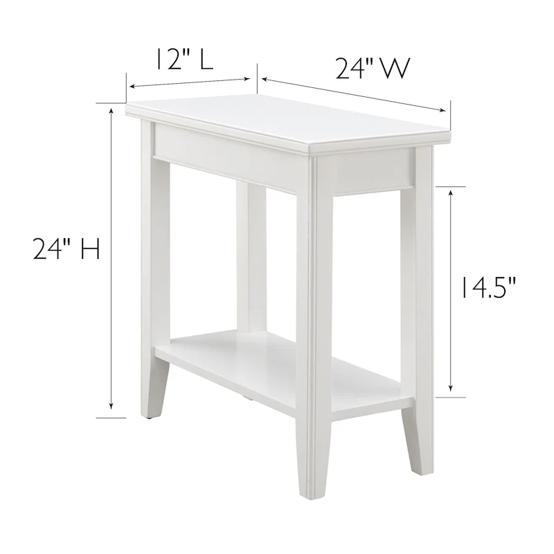 Leick Home Laurent Narrow End Table with Shelf