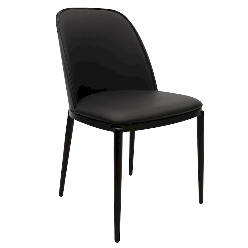 LeisureMod Tule Dining Side Chair with Upholstered Seat and Back