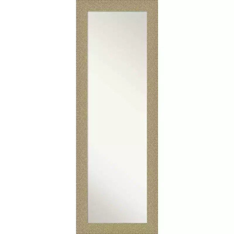 18" x 52" Non-Beveled Mosaic Gold Full Length on The Door Mirror - Amanti Art: Hangable, Polystyrene Frame
