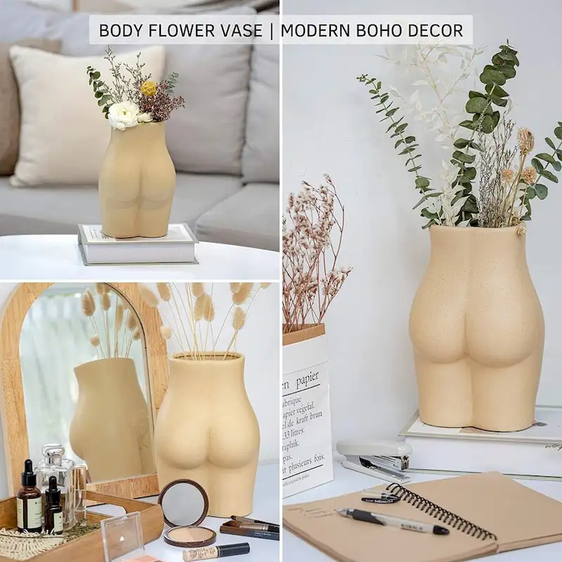 Body Vase Boho Home Decor Chic Accent Room Table Desk