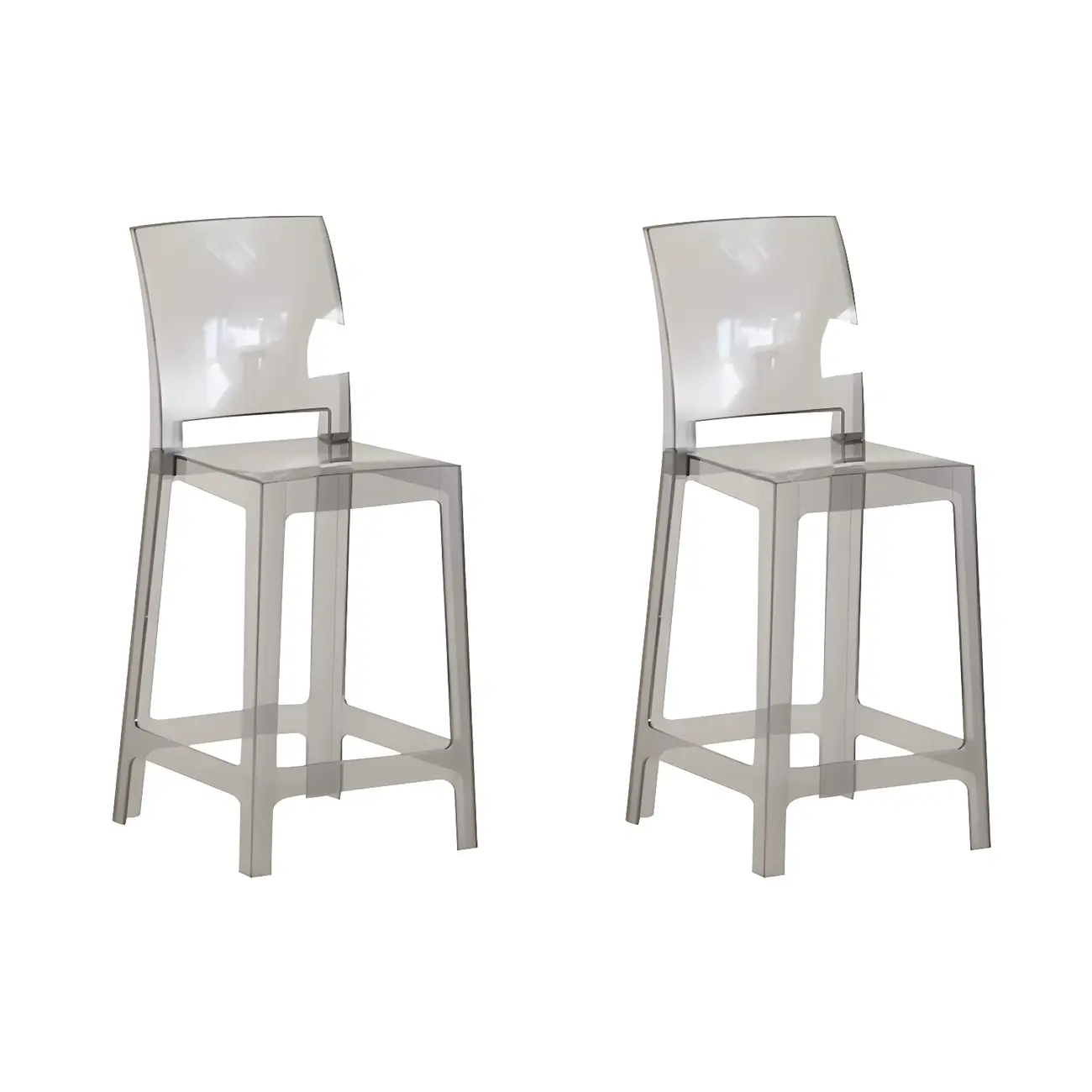 Modern Acrylic Smooth Elegant Circular Backrest Bar Stool