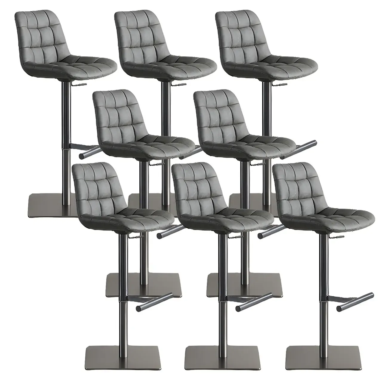 Modern Low Back Cushioned Swivel Adjustable Bar Stool