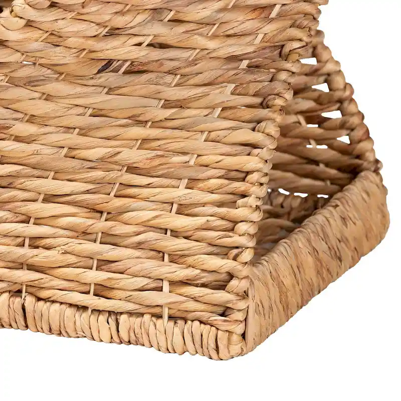 Pelleas Modern Bohemian Natural Brown Seagrass and Wood End Table