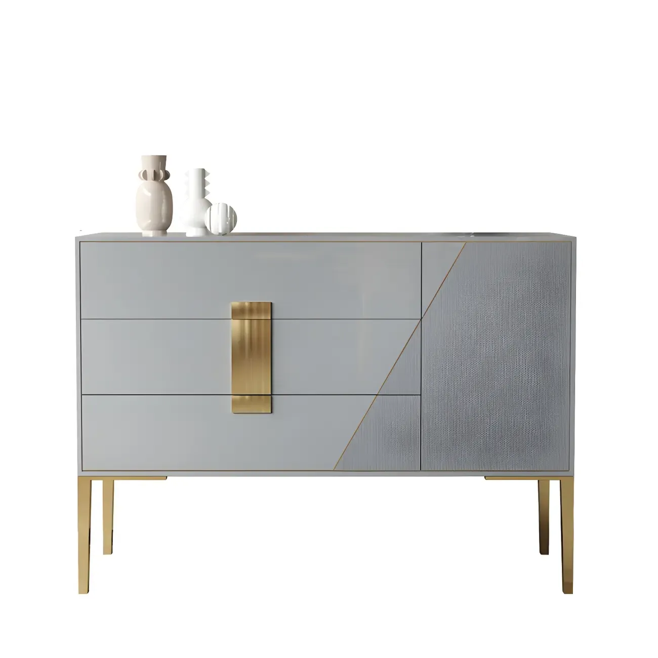 Glam Sleek Wooden Sideboard with Drawers