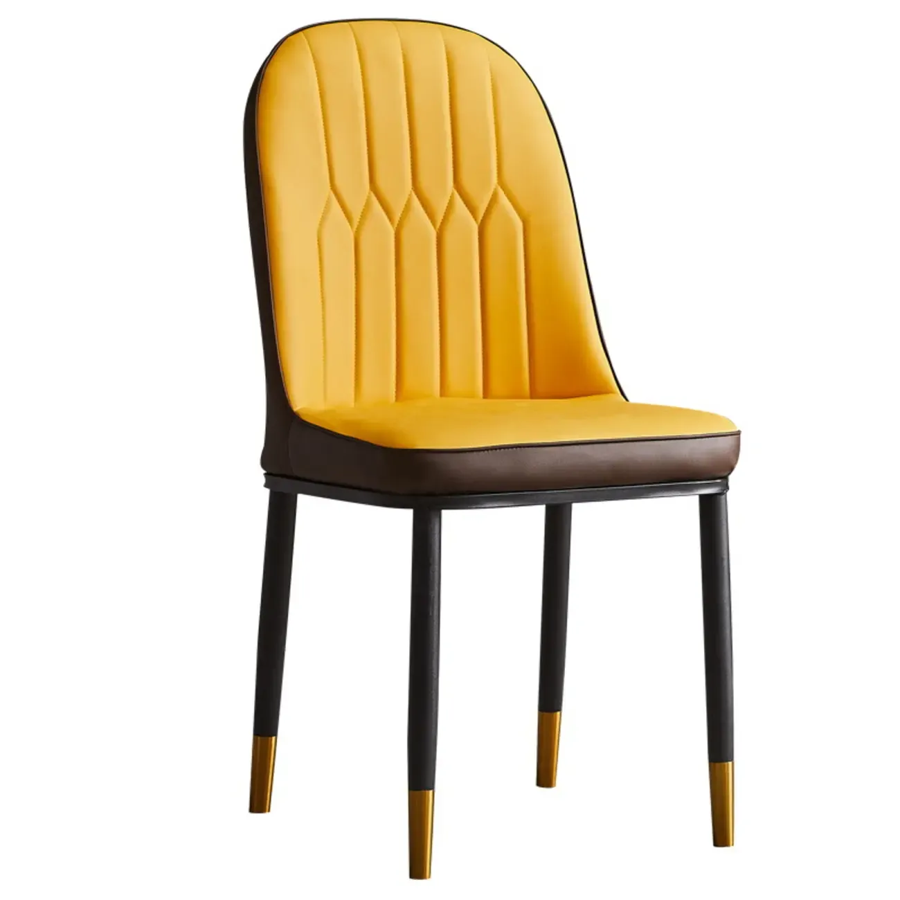 Modern Leather Upholstered Dining Chair with High Back