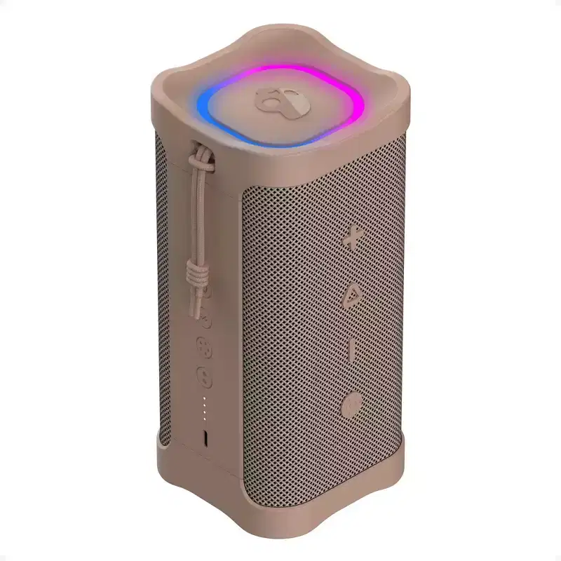 Skullcandy Terrain XL 2 Wireless Bluetooth Speaker, IPX7 Water Resistant, 18H Battery, Multi-Link, LED Light Show, Portable, Tan
