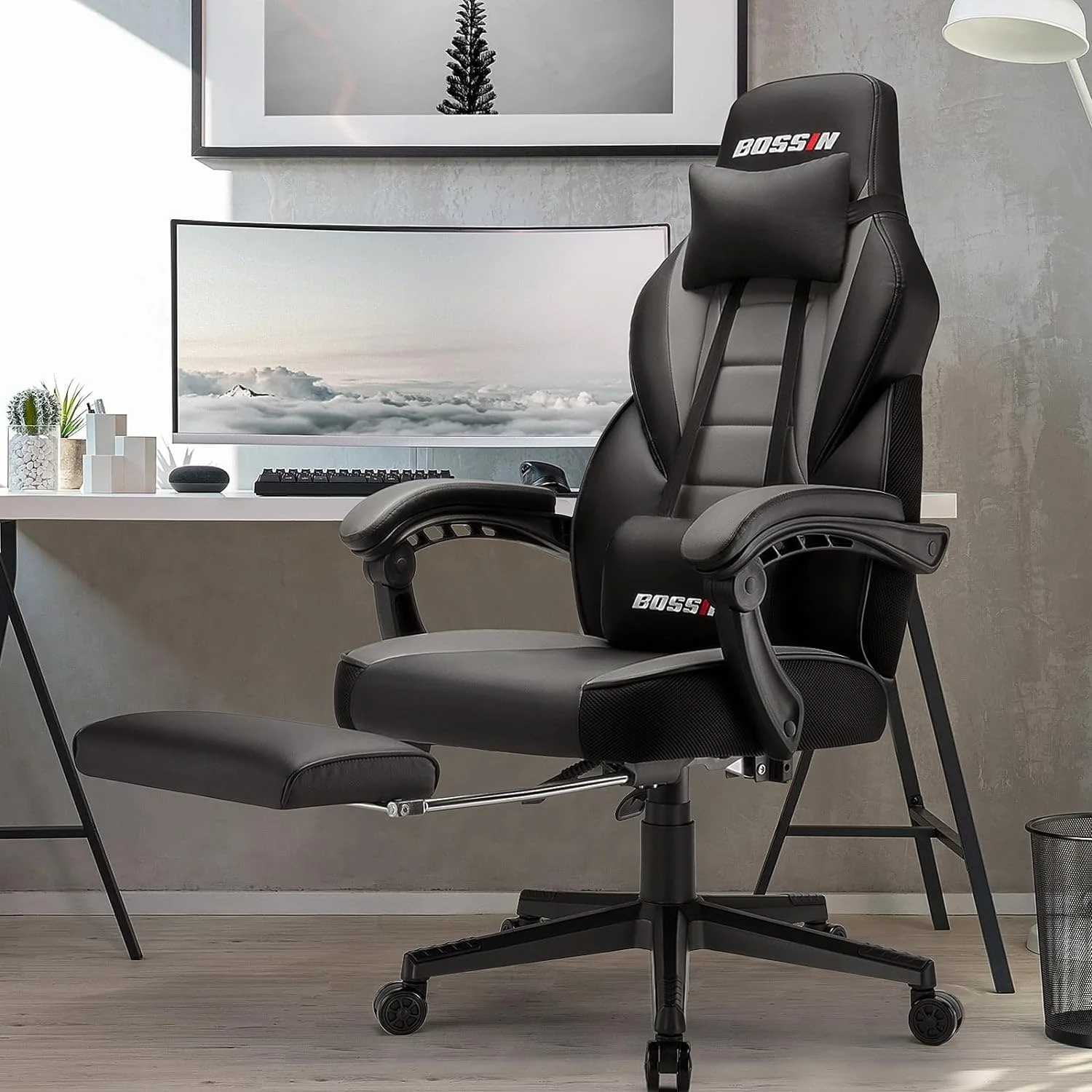 BOSSIN Racing Style Gaming Chair,300 lbs Big and Tall gamer chair High Back Computer Chair