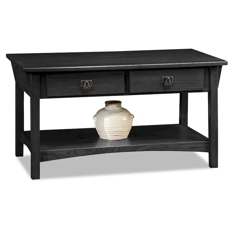 Leick Home Mission Two Drawer Coffee Table with Shelf