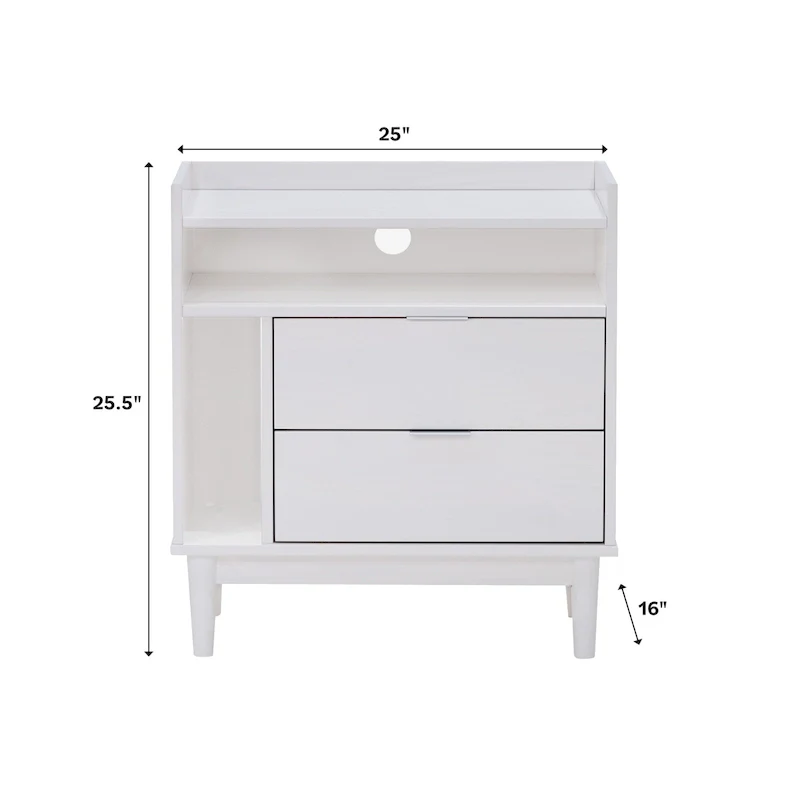 Middlebrook Modern Gallery Top Solid Wood Nightstand
