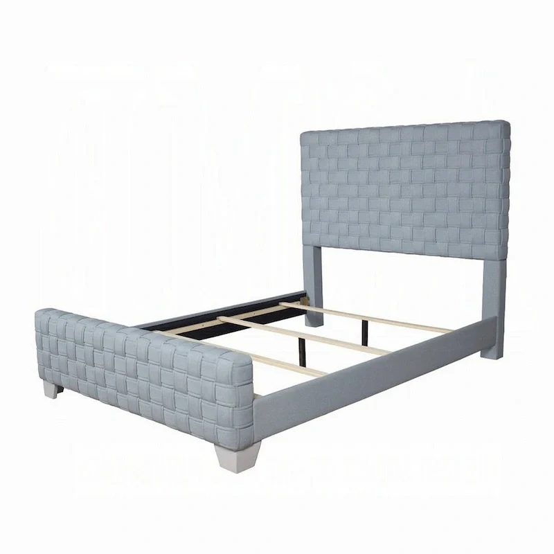 King Size Panel Bed with Upholstered Headboard and Footboard