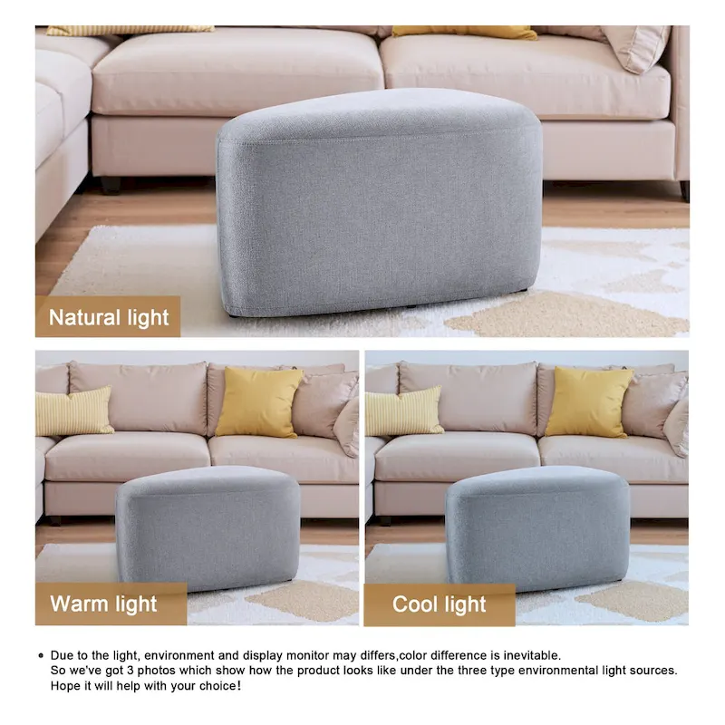 Triangular Chenille Fabric Pouf Ottoman