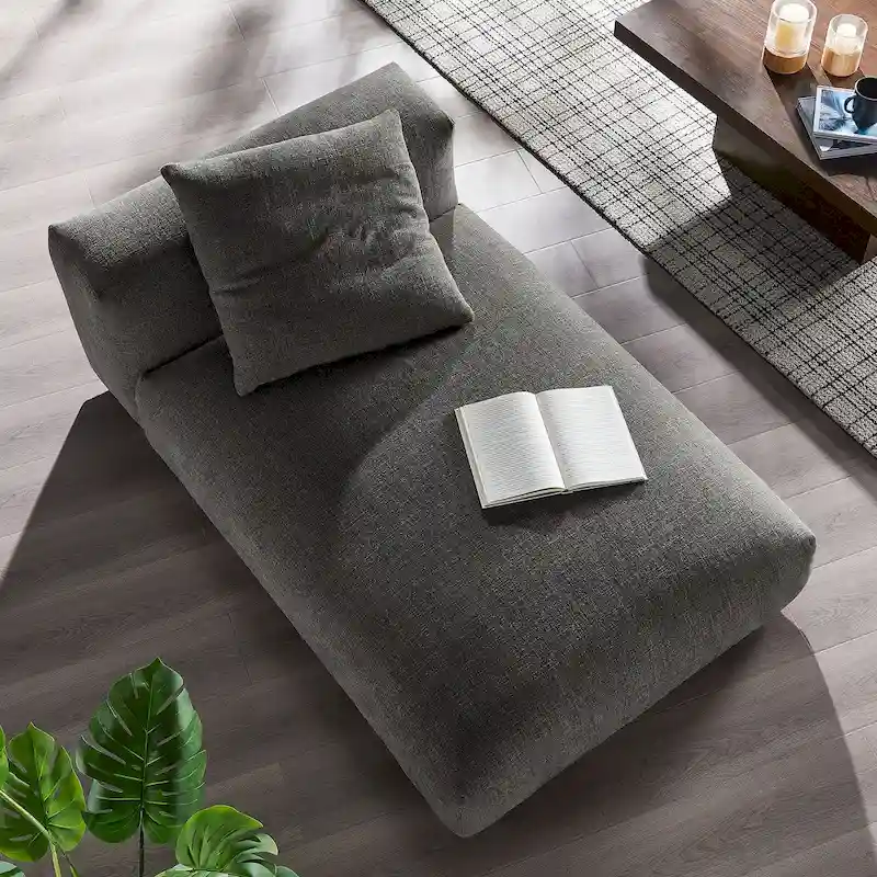 Modular Upholstered Fabric Armless Chaise Lounge