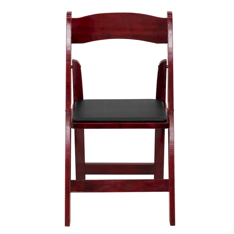 Vinyl-padded Wood Folding Chair (Set of 4)