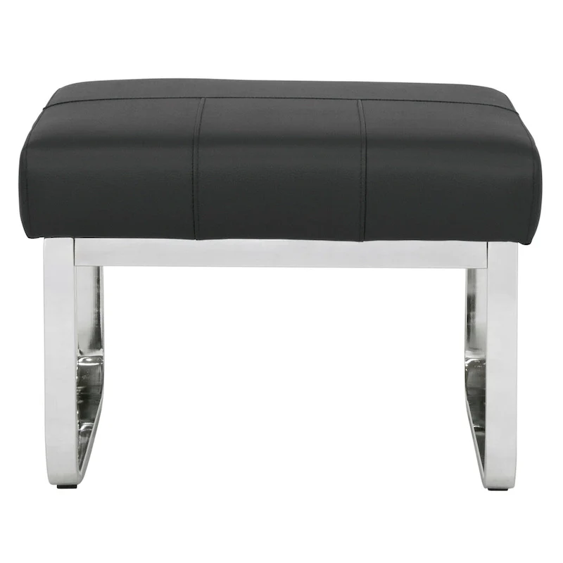 Studio Designs Home Allure Rectangular Metal Blended Leather Modern Ottoman