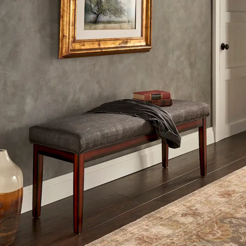 Hawthorne Upholstered Espresso Finish Bench