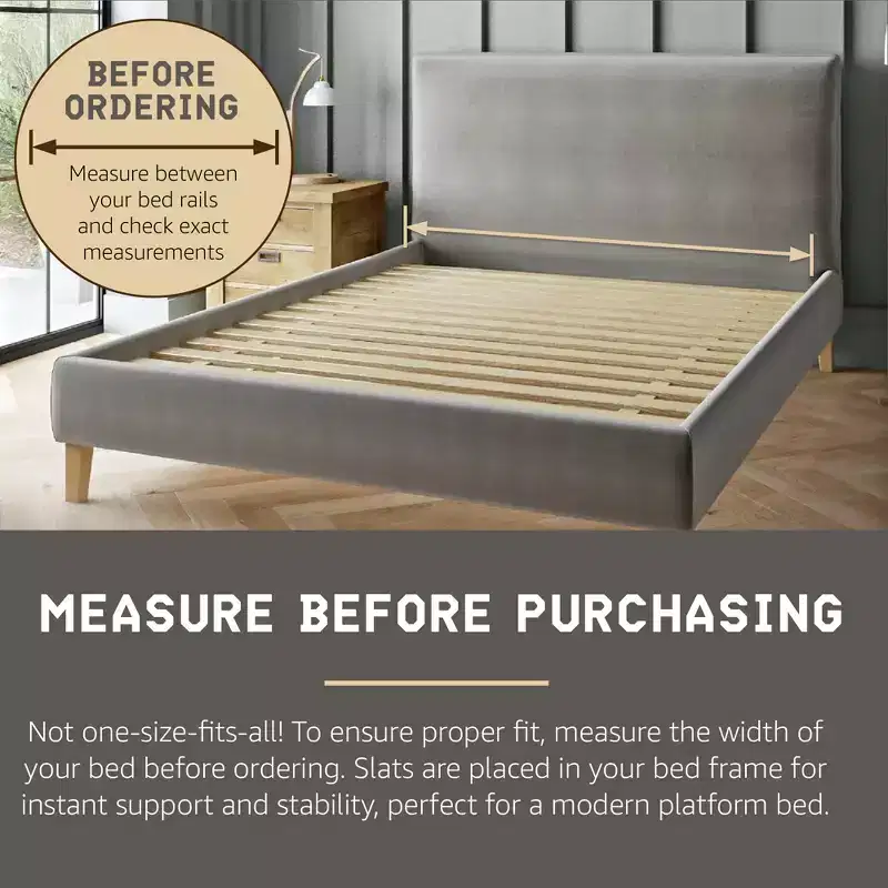 Hercules Xtreme Heavy-Duty Solid Pine Wood Bed Slats Bunkie Board