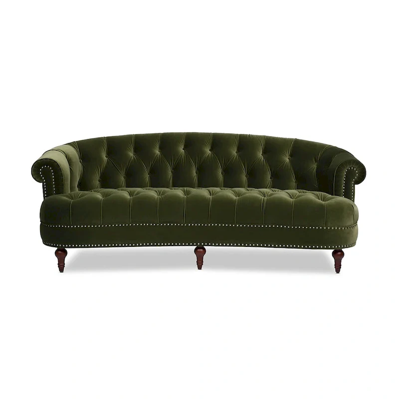 La Rosa 84 Mid-Century Modern Velvet Upholstered Chesterfield Tufted Sofa