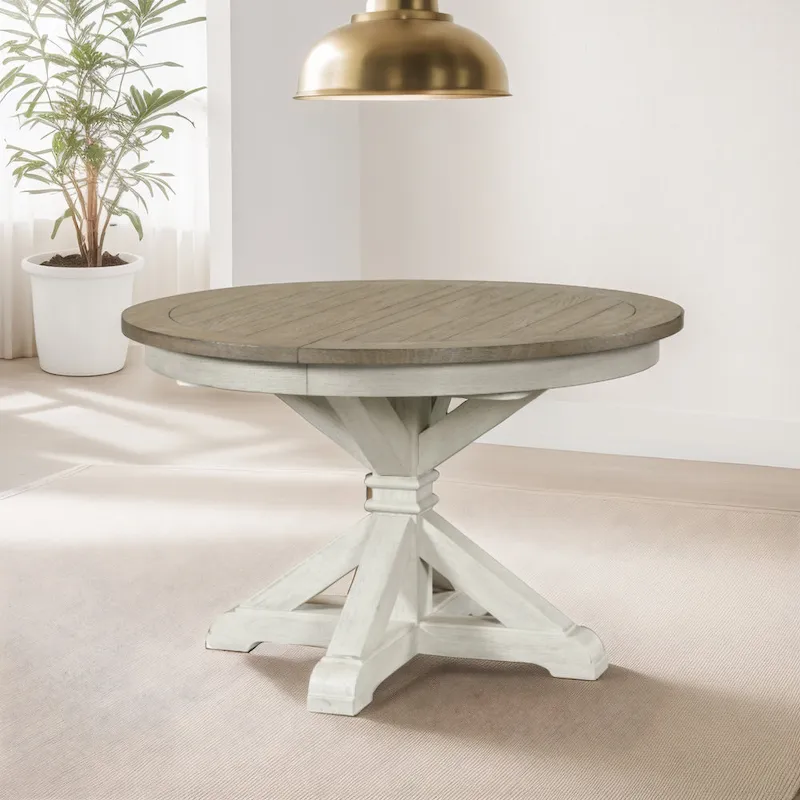 Harola Round Pedestal Dining Table with 18