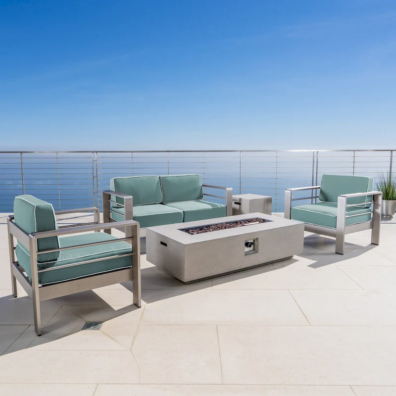 Cape Coral 5-piece Patio Fire Pit Chat Set by Christopher Knight Home
