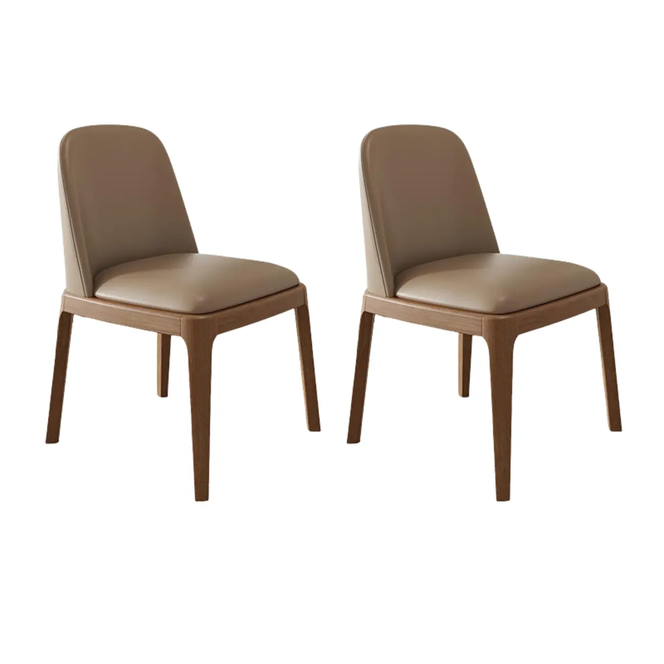 Modern Rubber Wood Upholstered Dining Chair Set of 2