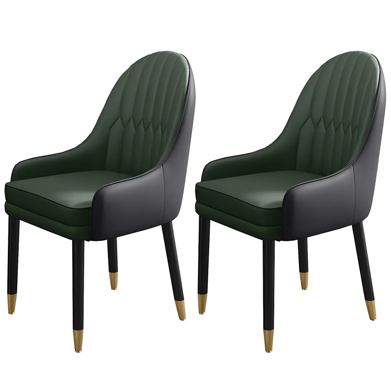 Modern Leather Upholstered Dining Chair with Arms