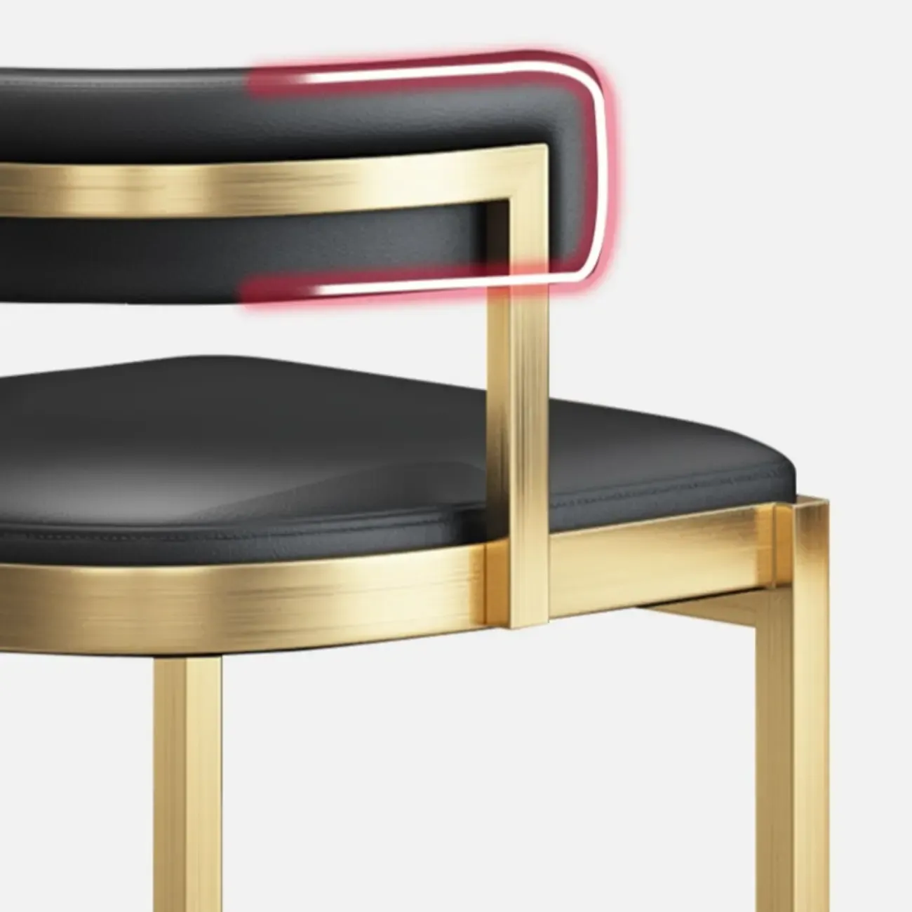 Lavish Metal Cushioned Gold Sled Bar Stool