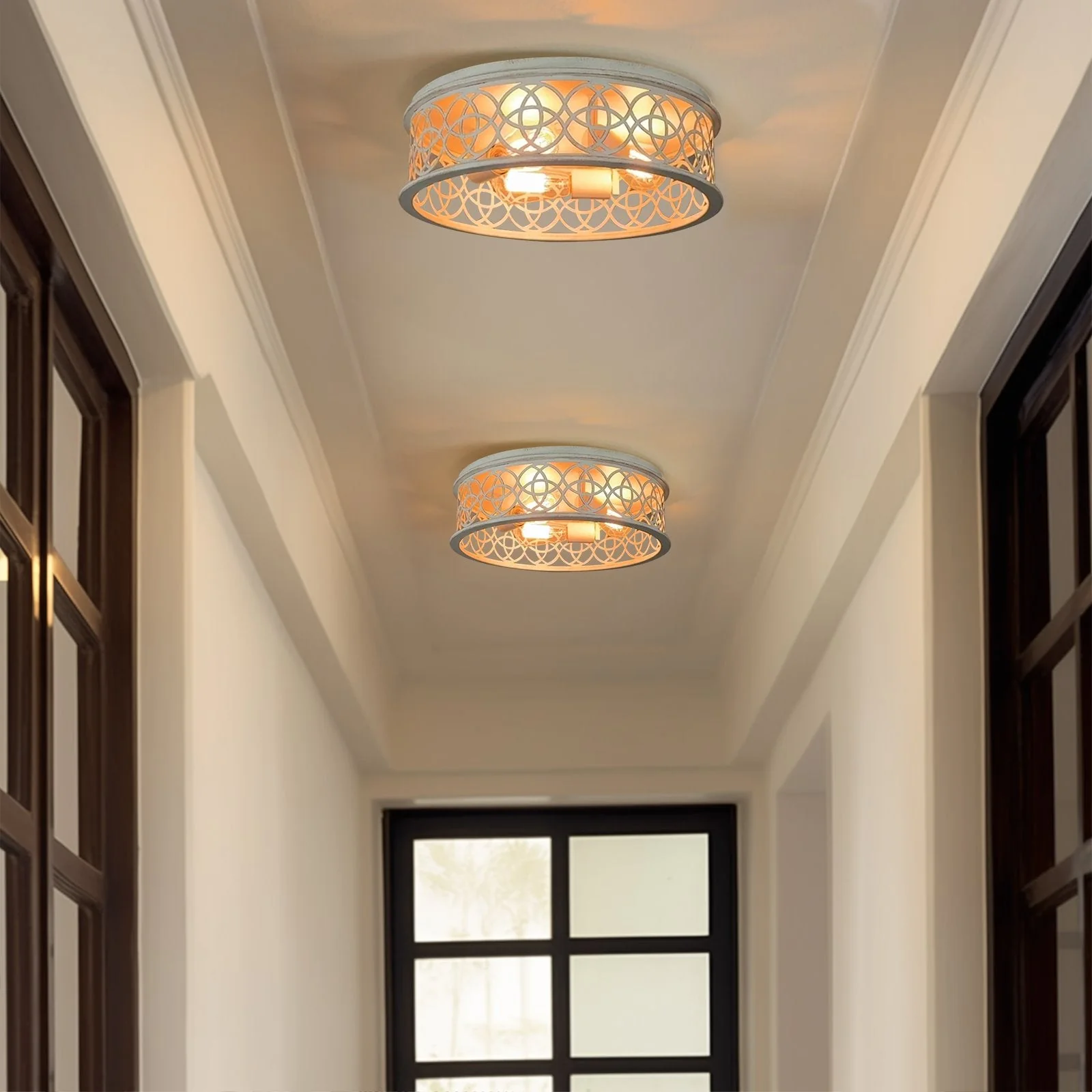 Blythe 17 3-Light Rustic Farmhouse Flush Mount Ceiling Light