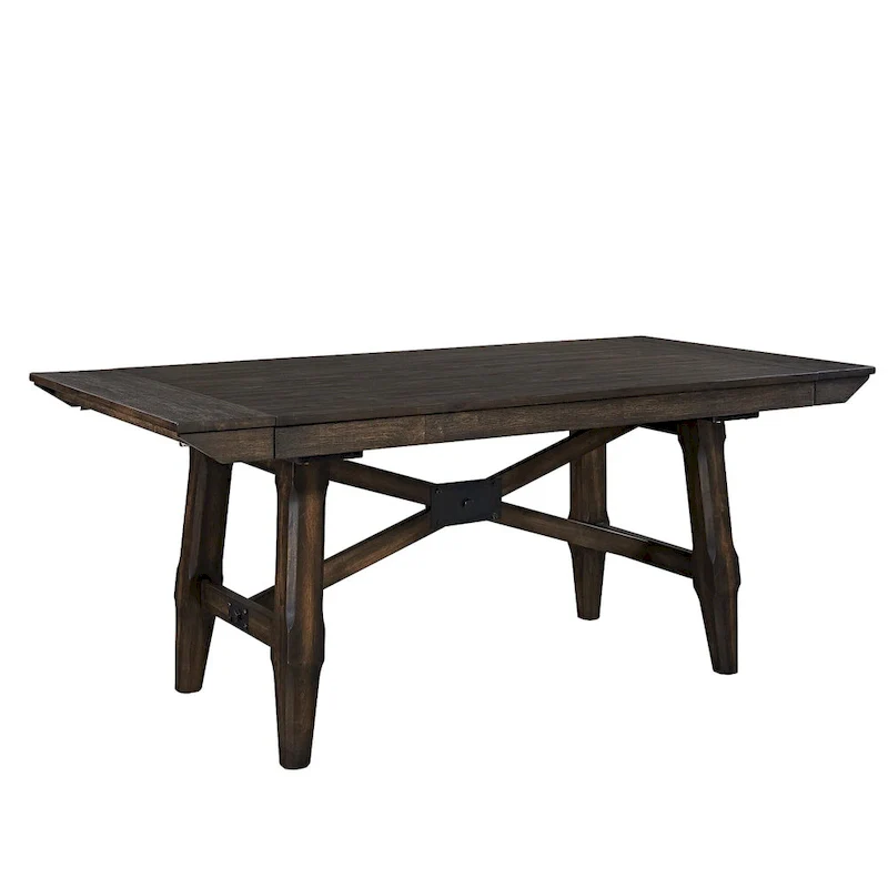 Double Bridge Dark Chestnut 7 Piece Trestle Table Set