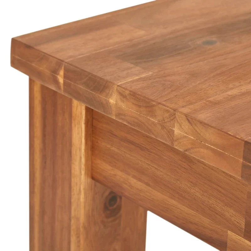Brown / Drifted Sand / Alto Black Solid Acacia Wood TV Bench, Single