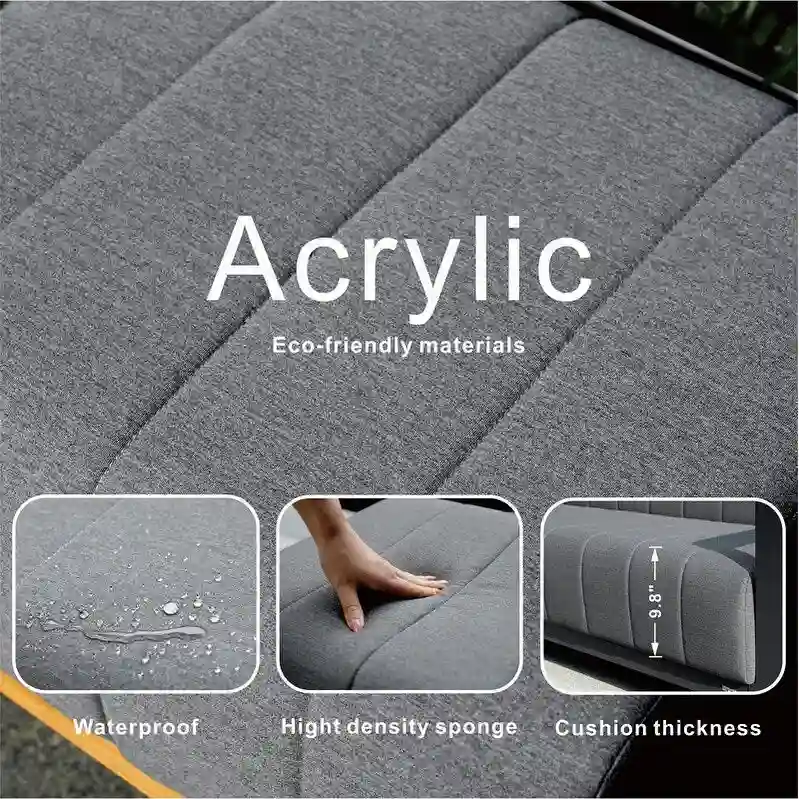 4-Piece Patio Acrylic Conversation Set with Firepit Table and BBQ Grill