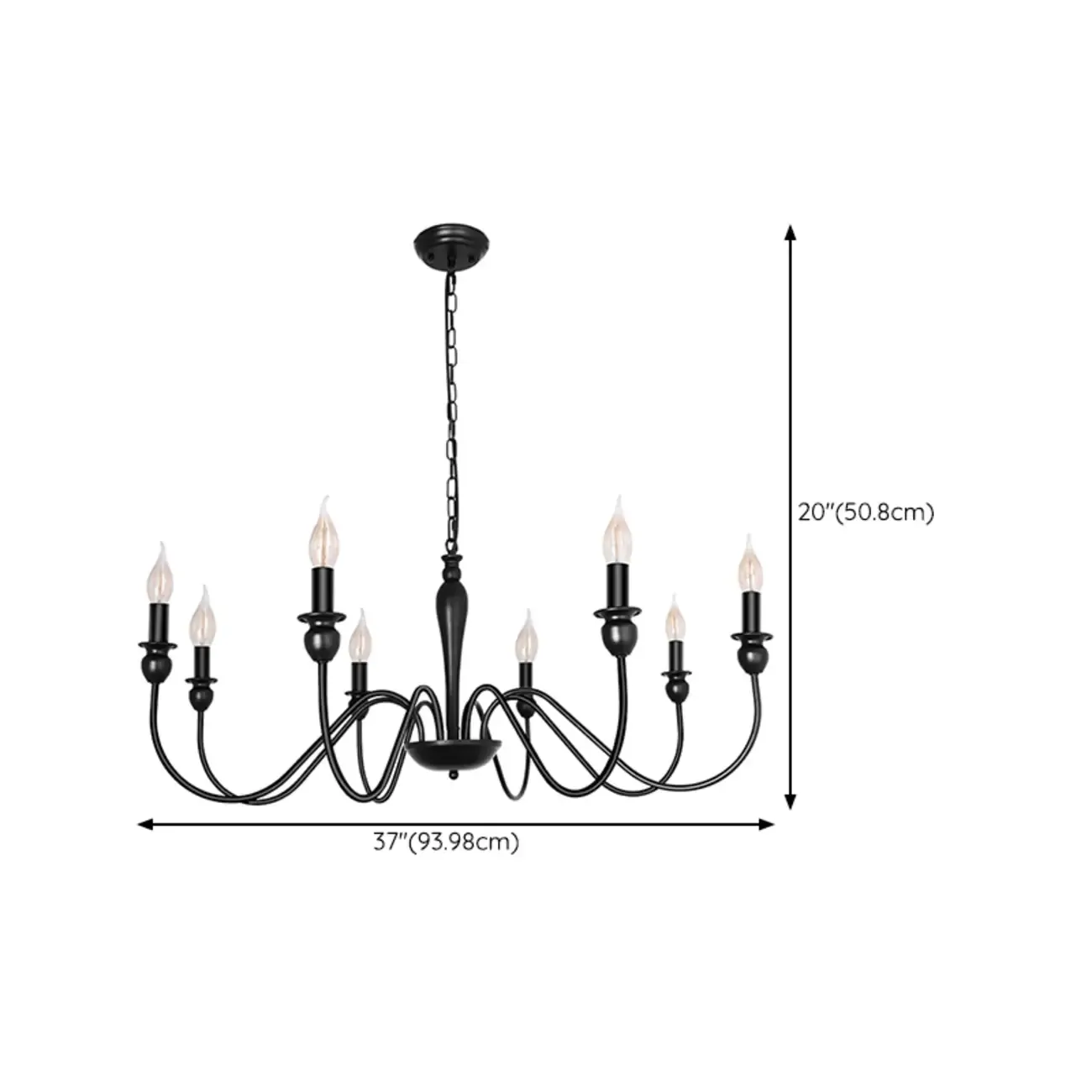 Industrial Black Chandeliers at Home with Adaptable Height