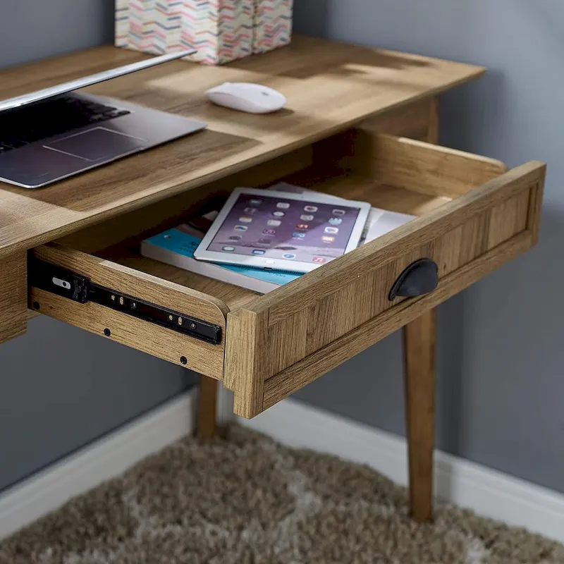 Caffoz Home Office Modern Writing Desk with Drawer and USB Hub