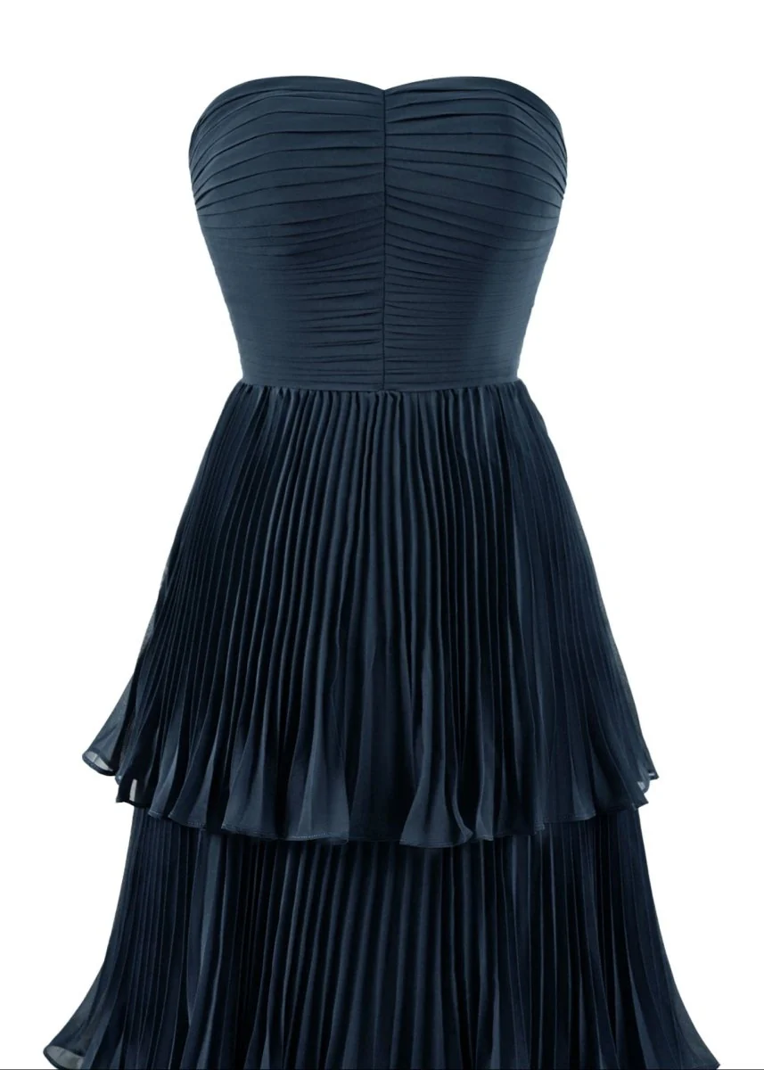 Strapless Emerald Green Ruffle Multi-Layer Long Prom Dress