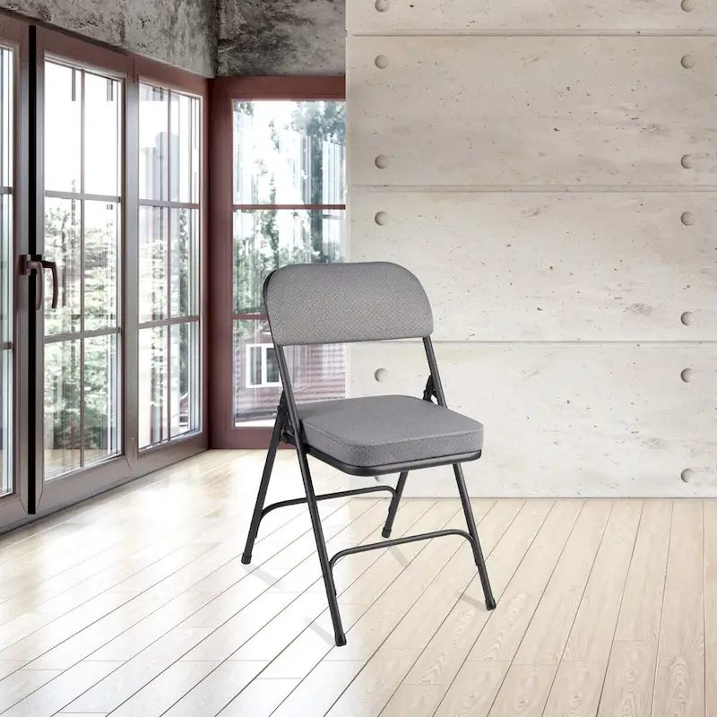 Hampden Furnishings Bernadine Collection Deluxe Fabric Padded Folding Chair, Pack of 2