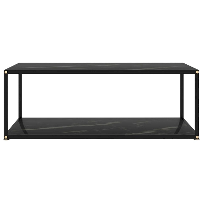 vidaXL Coffee Table Black 39.4x19.7x13.8 Tempered Glass - 39.4 x 19.7 x 13.8