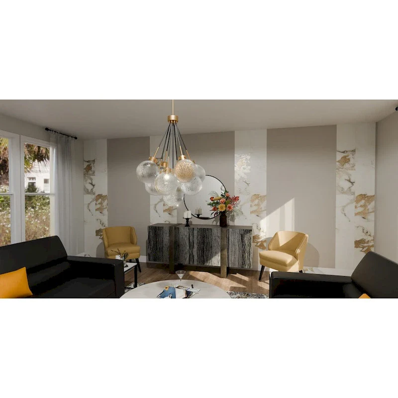 Soiree 4-Light Brushed Weathered Brass Pendant Light