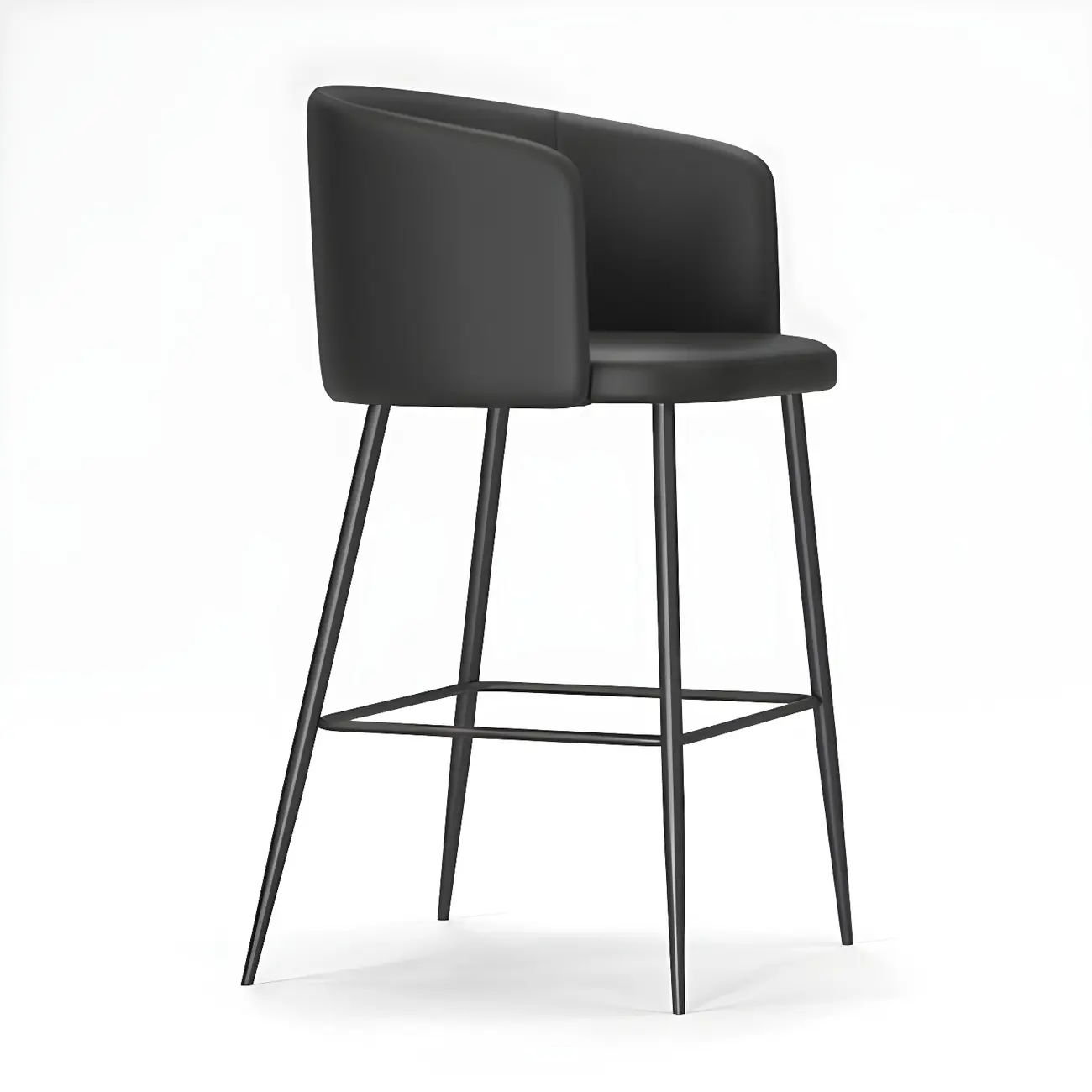 Bucket Faux Leather Wingback Counter Height Bar Stools