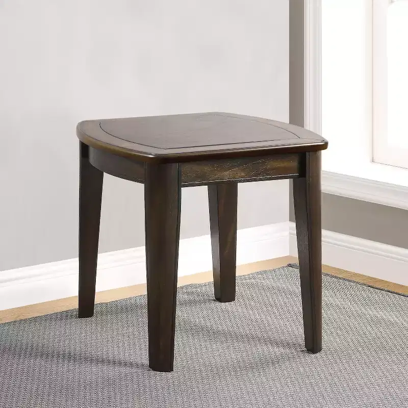 Dark Walnut Square Reversible Chess End Table – 2 Players