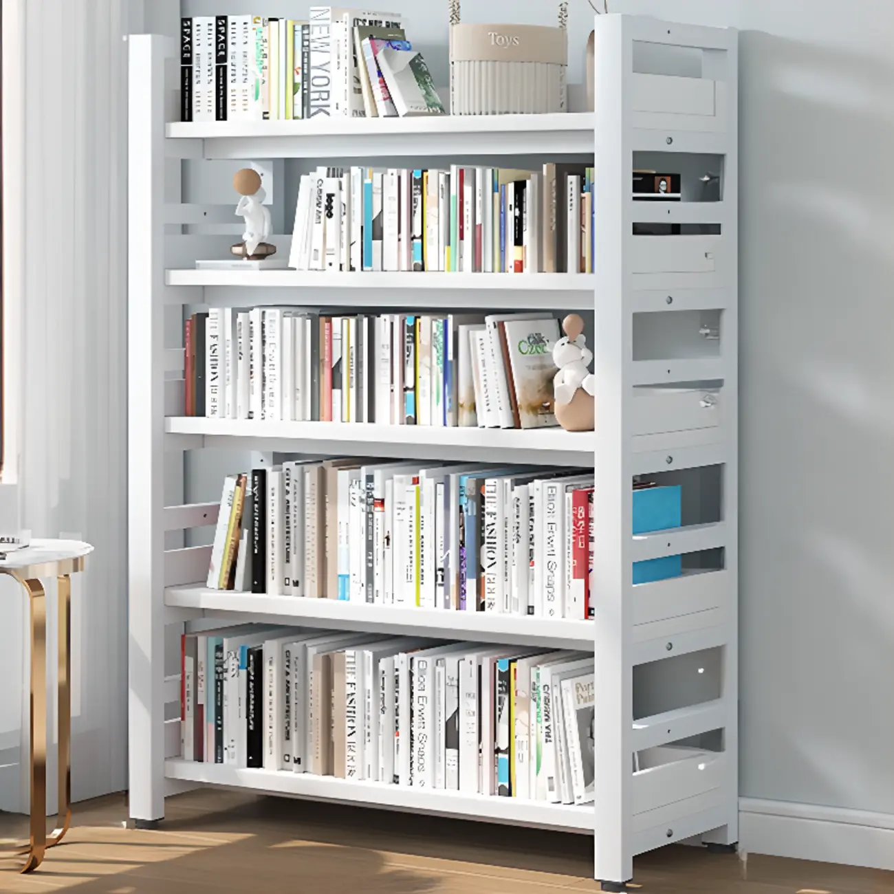 Modish Multi-Layer Open Back Wooden Tall Bookshelves