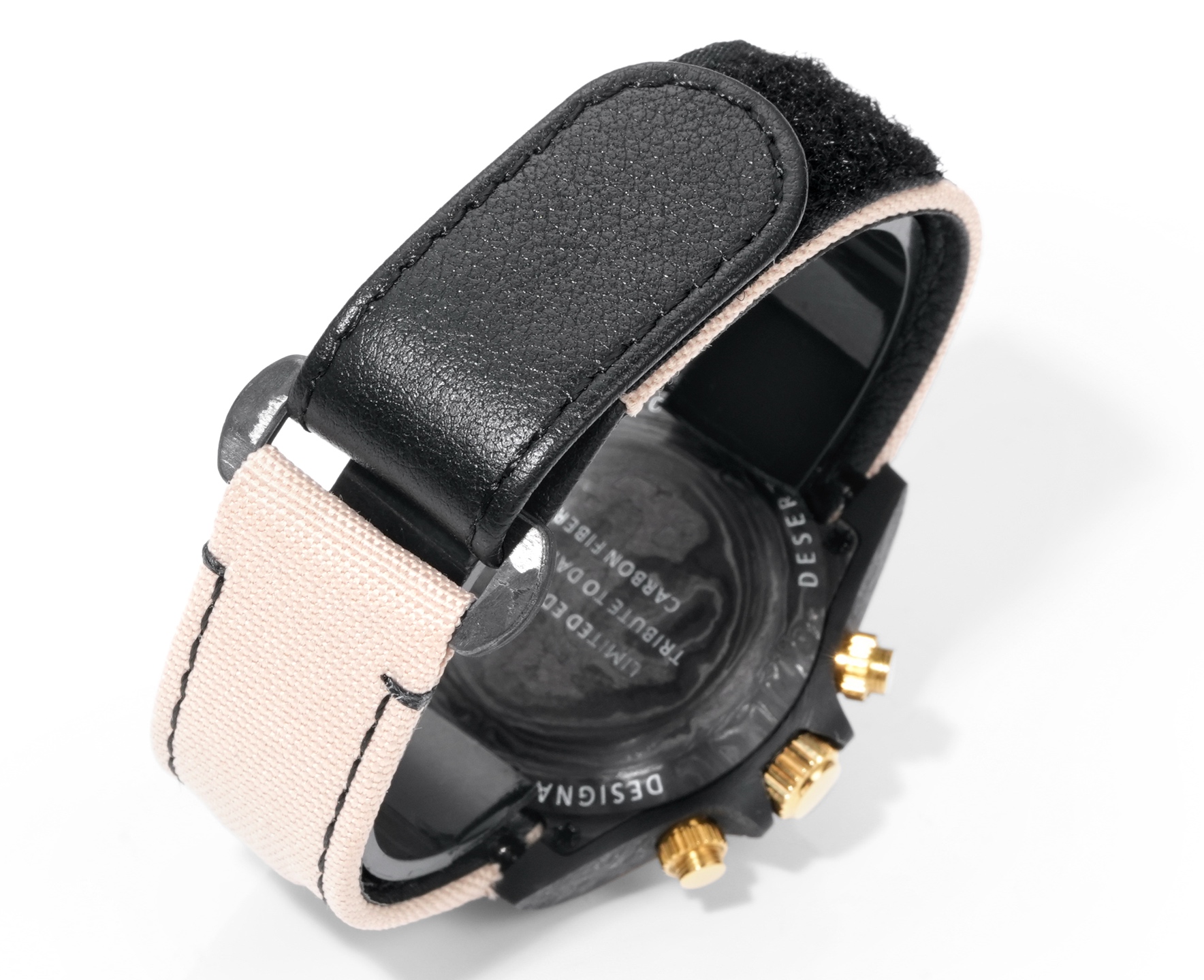 Rolex-Replika-Uhren – Armband in Beige und Carbonfaser Gehäuse